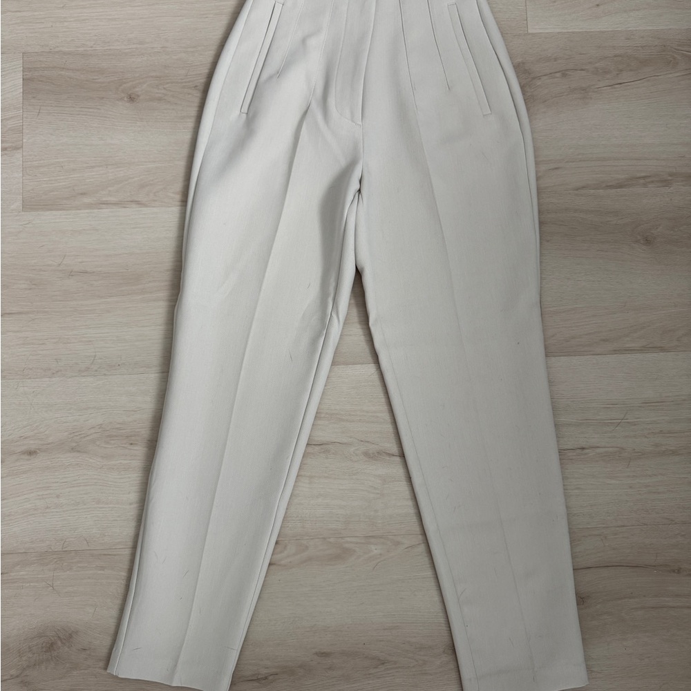NWT Zara Beige / Tan High Waisted Pants - Viral Workwear - XS - Picture 8 of 10
